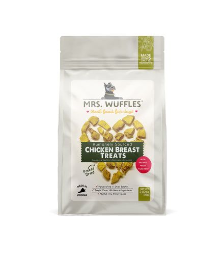 Mrs. Wuffles Freeze-Dried Humanely Sourced Chicken Breast Treats with Organic Turmeric
